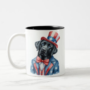 Anpassningsbar Patriotic farbror Sam Black Labrado Två-Tonad Mugg