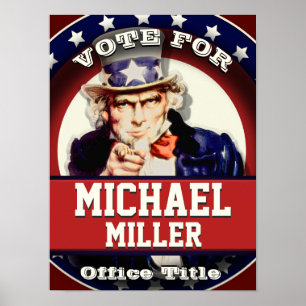 Anpassningsbar Patriotic farbror Sam Poster