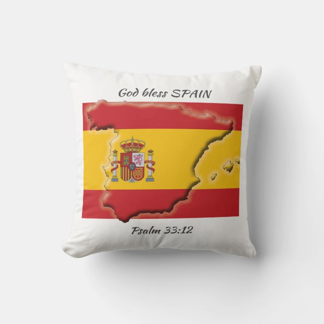 Anpassningsbar Patriotic FLAGGA AV SPANIEN Kudde (Framsida)