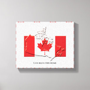 Anpassningsbar Patriotic Flagga CANADA Canvastryck