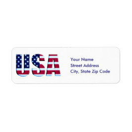Anpassningsbar Patriotic Flagga USA Returadress Etikett