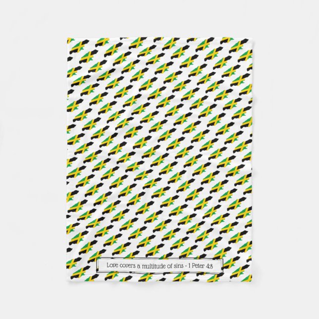 Anpassningsbar Patriotic JAMAICA FLAGGA Fleecefilt (Framsidan)