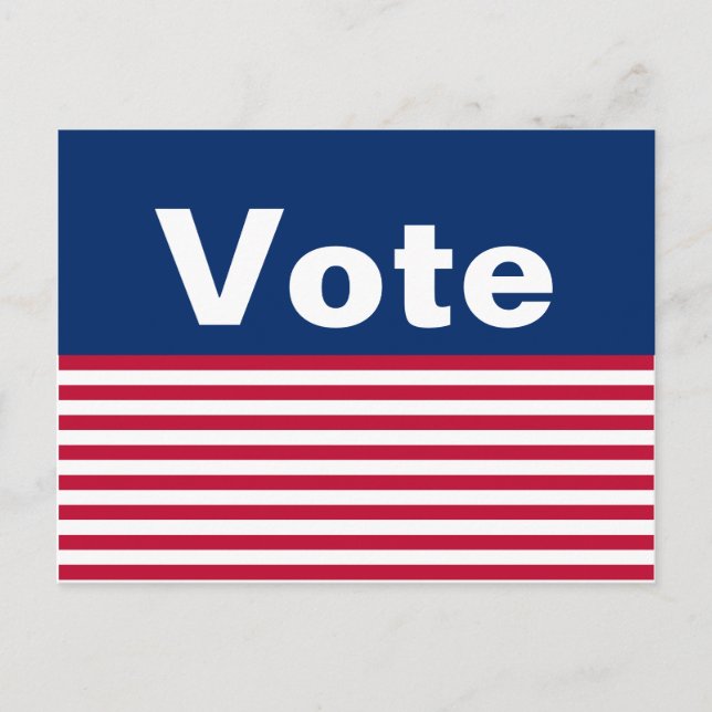 Anpassningsbar Patriotic Red White och Blue Vote P Vykort (Framsida)