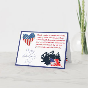 Anpassningsbar Patriotic Valentines day militärsol Helgkort