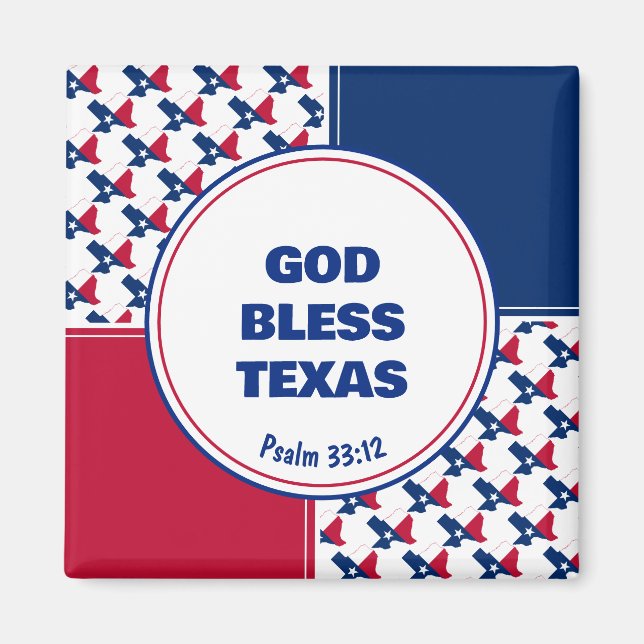 Anpassningsbar Patriotic VÄLSIGNA DIG TEXAS Magnet (Framsidan)