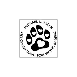 Anpassningsbar Paw Returadress  Rubber Frimärke Stämpel