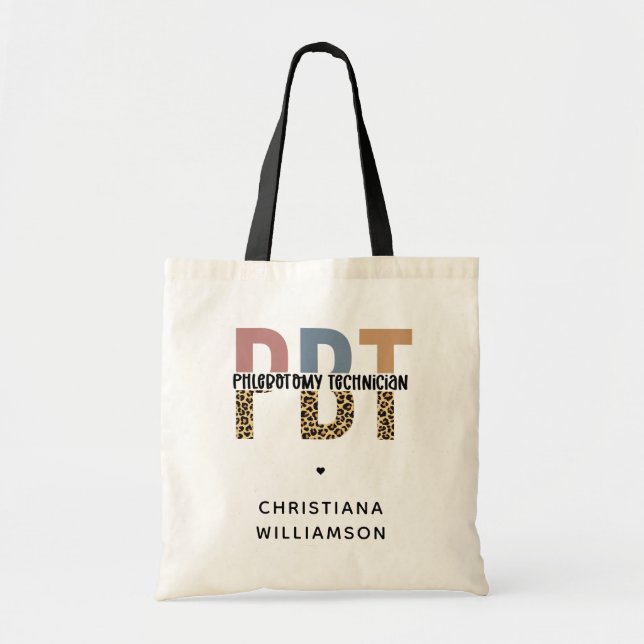 Anpassningsbar PBT Phlebotomy Technician Leopard S Tygkasse (Framsidan)