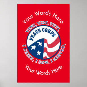 Anpassningsbar Peace Corps Logotyp VVV Poster