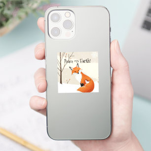 Anpassningsbar Peace Earth Minimalist Fox Bird Ani Klistermärken