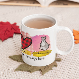 Anpassningsbar Peace Kärlek minister Schnauzer med Kaffemugg