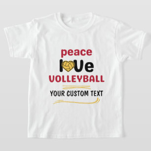 anpassningsbar Peace Kärlek Volleyball-spelare röd T Shirt