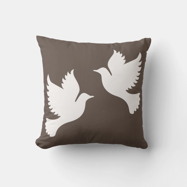 Anpassningsbar Peace White Doves Mönster Pillow De Kudde (Framsida)