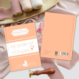 Anpassningsbar Peach Bok-Thed Wedding bjudande Inbjudan
