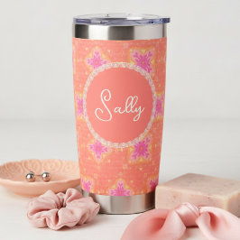 Anpassningsbar Peach Rosa Mönster med Namn