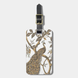 Anpassningsbar Peacock on White Luggage Tag Bagagebricka