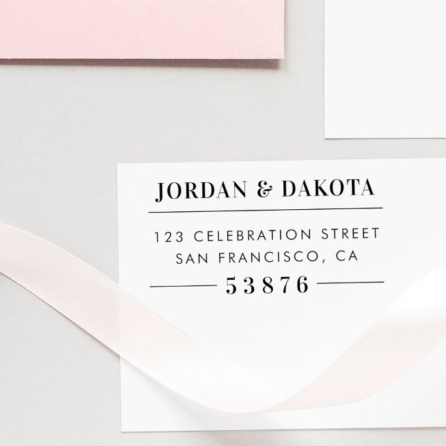 Anpassningsbar Peles Namn Wood Bröllop Returadress Stämpel (Skapare uppladdad)