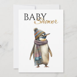 Anpassningsbar Penguin Baby Shower Inbjudningar