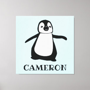 Anpassningsbar Penguin Illustration Baby-förskolek Canvastryck