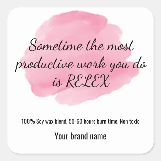 Anpassningsbar pension Candle-etikett Fyrkantigt Klistermärke (Framsida)