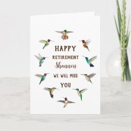 Anpassningsbar Pension Hummingbird Card Kort