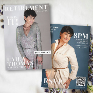 Anpassningsbar Pension Party Magazine Cover Photos Inbjudningar