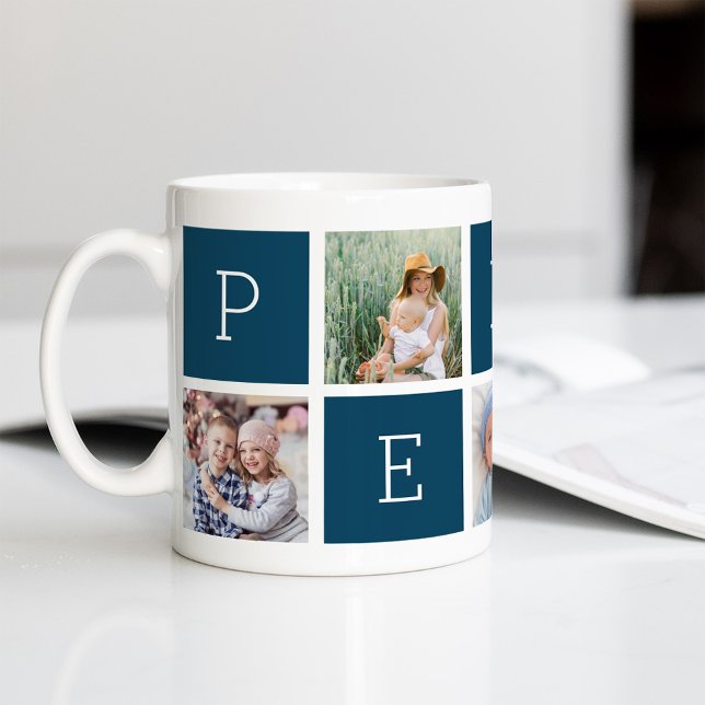 Anpassningsbar Pepaw Grandfather 5 Photo Collage Kaffemugg (Skapare uppladdad)