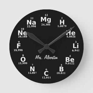 Anpassningsbar Periodic Bord Science Inslag Large Rund Klocka