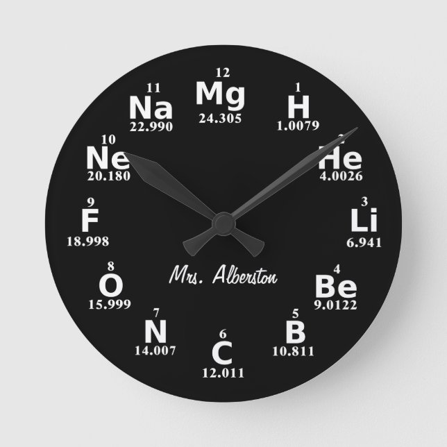 Anpassningsbar Periodic Bord Science Inslag Large  Rund Klocka (Framsida)