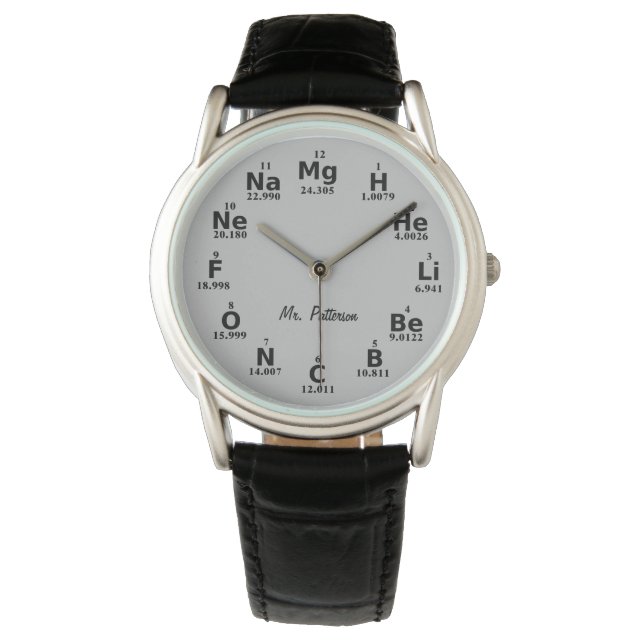 Anpassningsbar Periodic Bord Science Inslag Watch Armbandsur (Framsida)