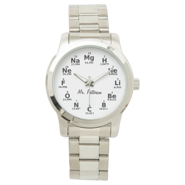 Anpassningsbar Periodic Bord Science Inslag Watch Armbandsur (Framsida)