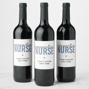 Anpassningsbar Perioperativ Nurse RN- eller Nurse- Vinflaska Etikett