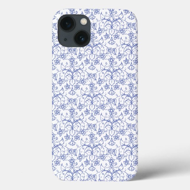 Anpassningsbar Periwinkle Blue på vit dekorativ Bl (Baksida)