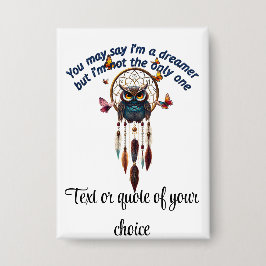 Anpassningsbar Personalize Boho Uggla Benice Hippi Knapp