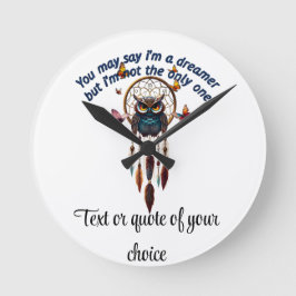 Anpassningsbar Personalize Boho Uggla Benice Hippi Rund Klocka