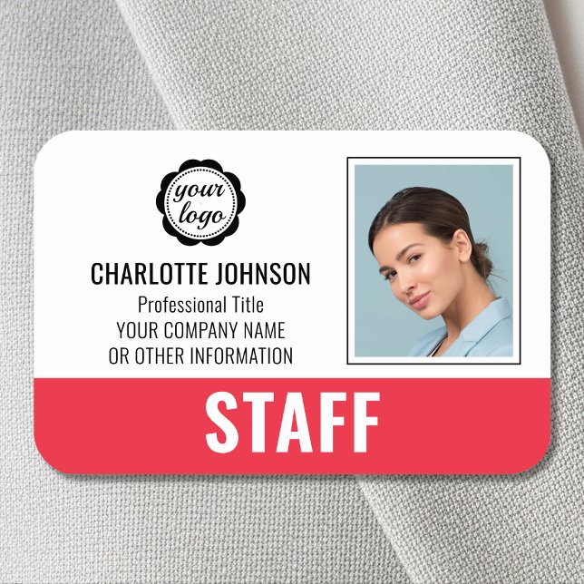 Anpassningsbar Personals-ID Logotyp Foto Logotyp R Namnbricka (Skapare uppladdad)