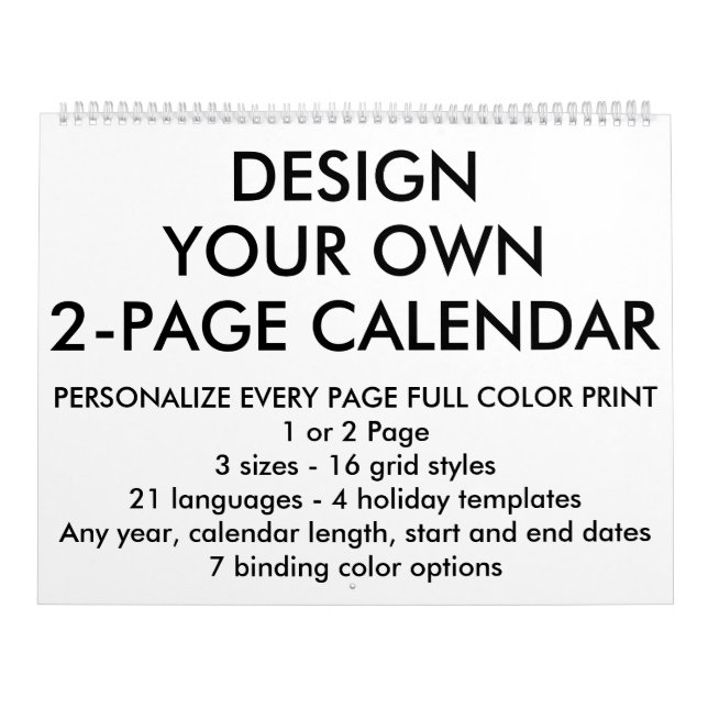 Anpassningsbar personifierad stor kalender 2-Page (Omslag)