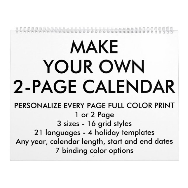 Anpassningsbar personifierad stor kalender 2-Page (Omslag)