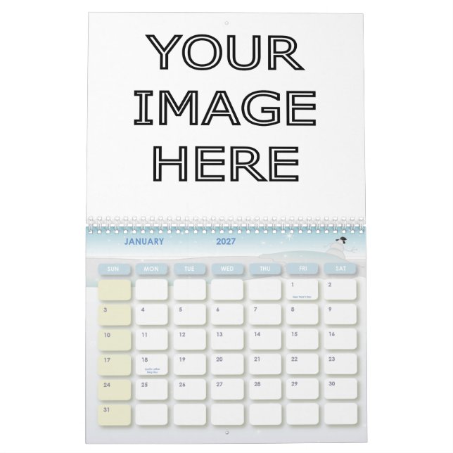 Anpassningsbar personifierad tom kalendermall kalender (Jan 2027)