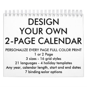 Anpassningsbar personifierade liten 5,5"" kalender