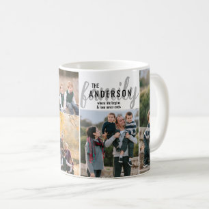 Anpassningsbar Personlig 5 Fotokollage-familjoffer Kaffemugg