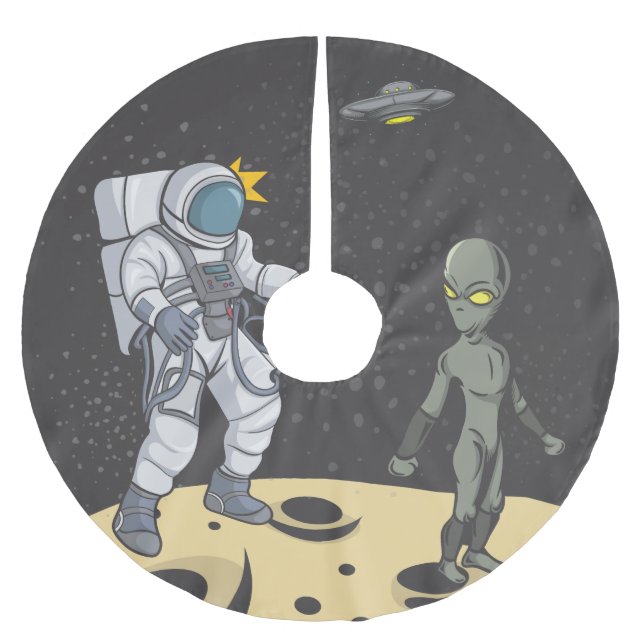 Anpassningsbar, Personlig, Anpassad present, Prese Julgransmatta Borstad Polyester (Framsidan)