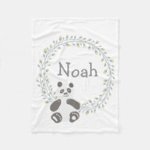 Anpassningsbar Personlig Baby Blanket Panda Bear