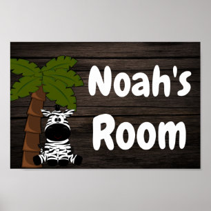 Anpassningsbar Personlig Barn Room Cute Zebra Poster