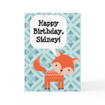 Anpassningsbar Personlig Barns födelsedag Red Fox