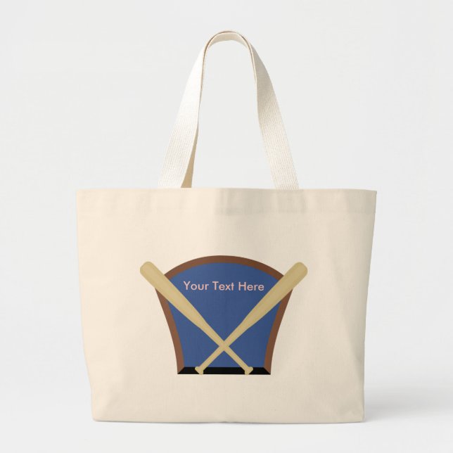 Anpassningsbar Personlig Baseball Tote bags Jumbo Tygkasse (Framsidan)