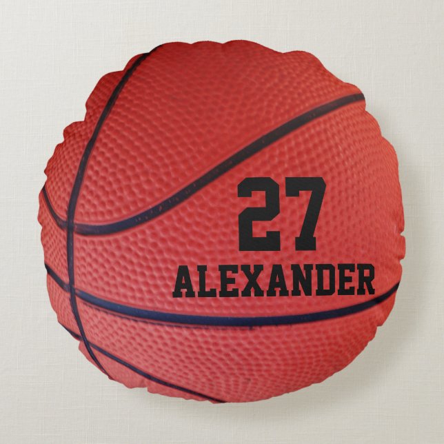 anpassningsbar personlig Basketball Sports Team Rund Kudde (Framsidan)