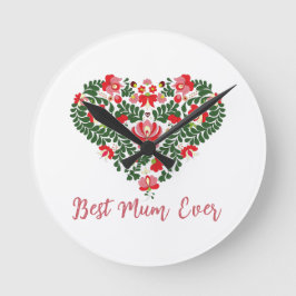 Anpassningsbar Personlig Bästa Morsa någonsin Skri Rund Klocka