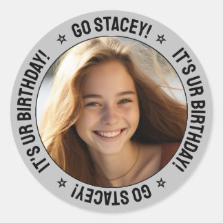 Anpassningsbar Personlig Birthday Message, Namn & Runt Klistermärke