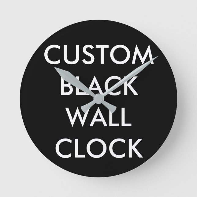 Anpassningsbar Personlig BLACK 8-tums rund väggklo Klocka (Framsida)