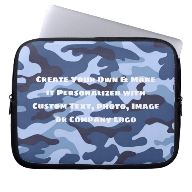 Anpassningsbar Personlig Blue- och Black Camo Laptop Fodral (Framsidan)
